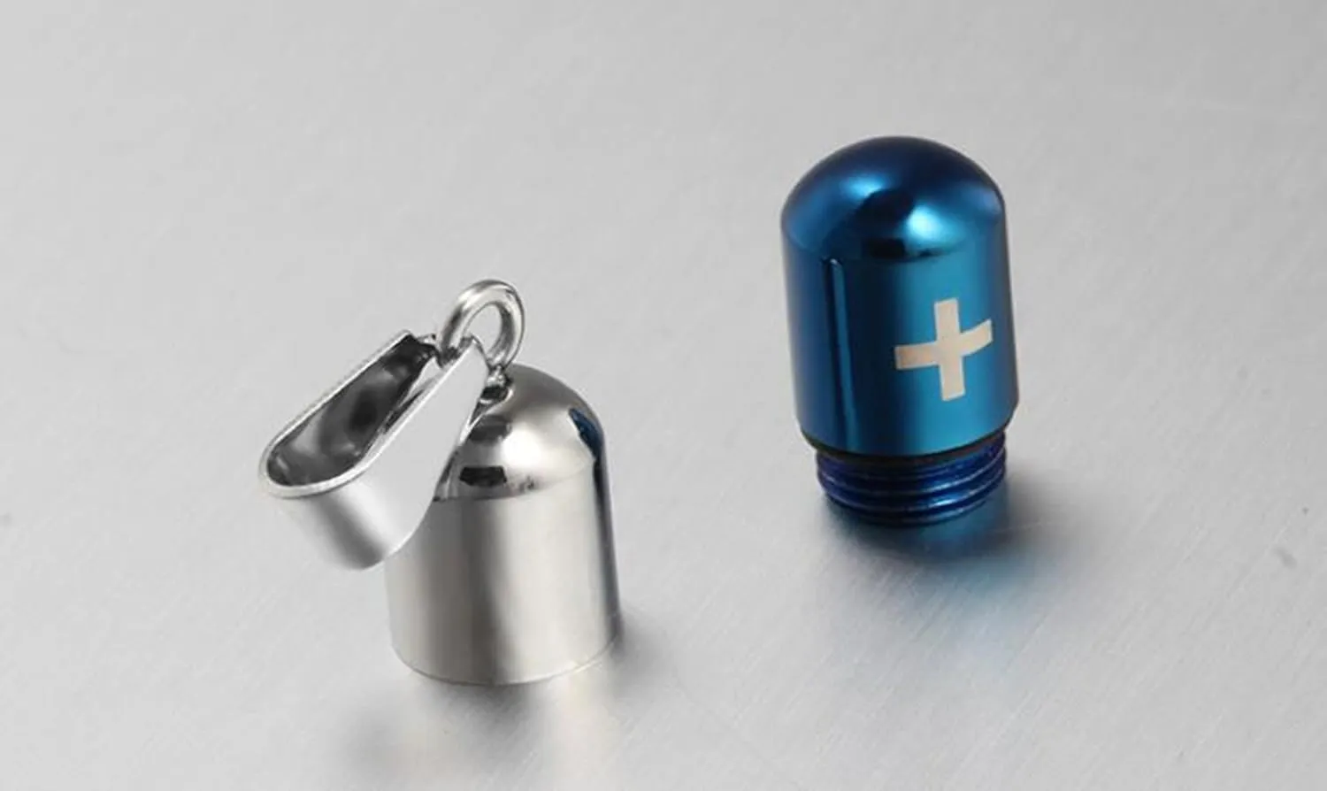 Medical Alert ID Pendant Necklaces for Men Women Stainless Steel Emergency Pill Case Tube Holder Necklaces
