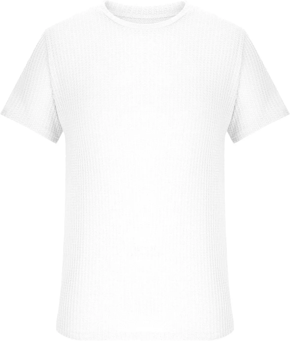 Men Knitted T-Shirts Solid Crewneck Pullover Short Sleeve Solid Simple Basic Tee Loose Relaxed Great Soft