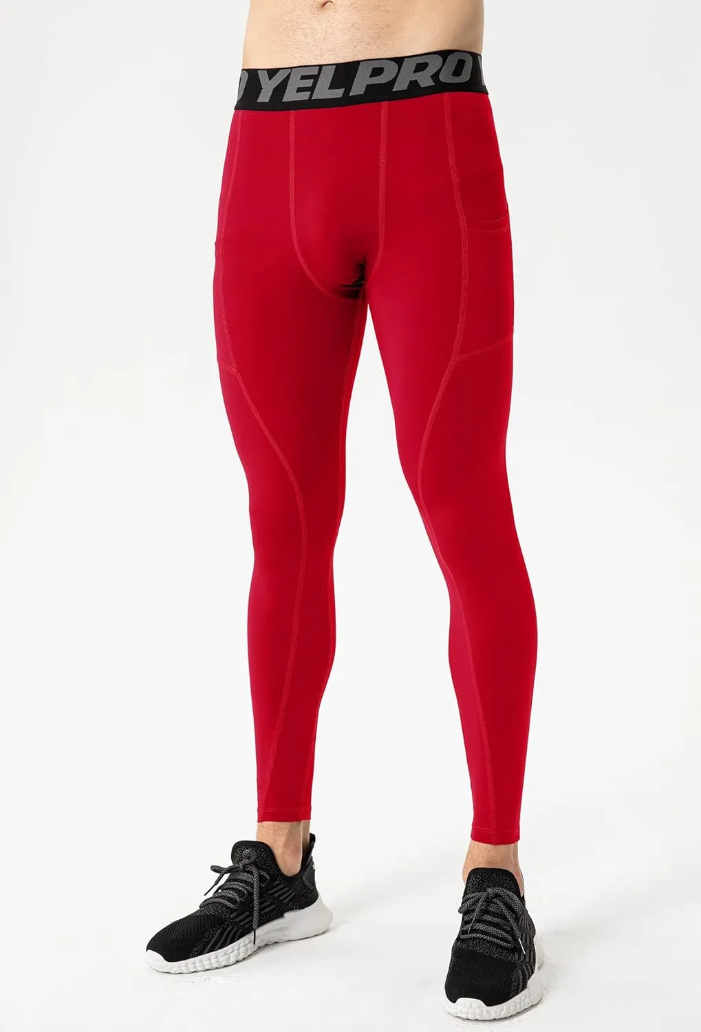 Mens Compression Pants Athletic Running Leggings Workout Tights Quick Dry Base Layer for Basketball Sports