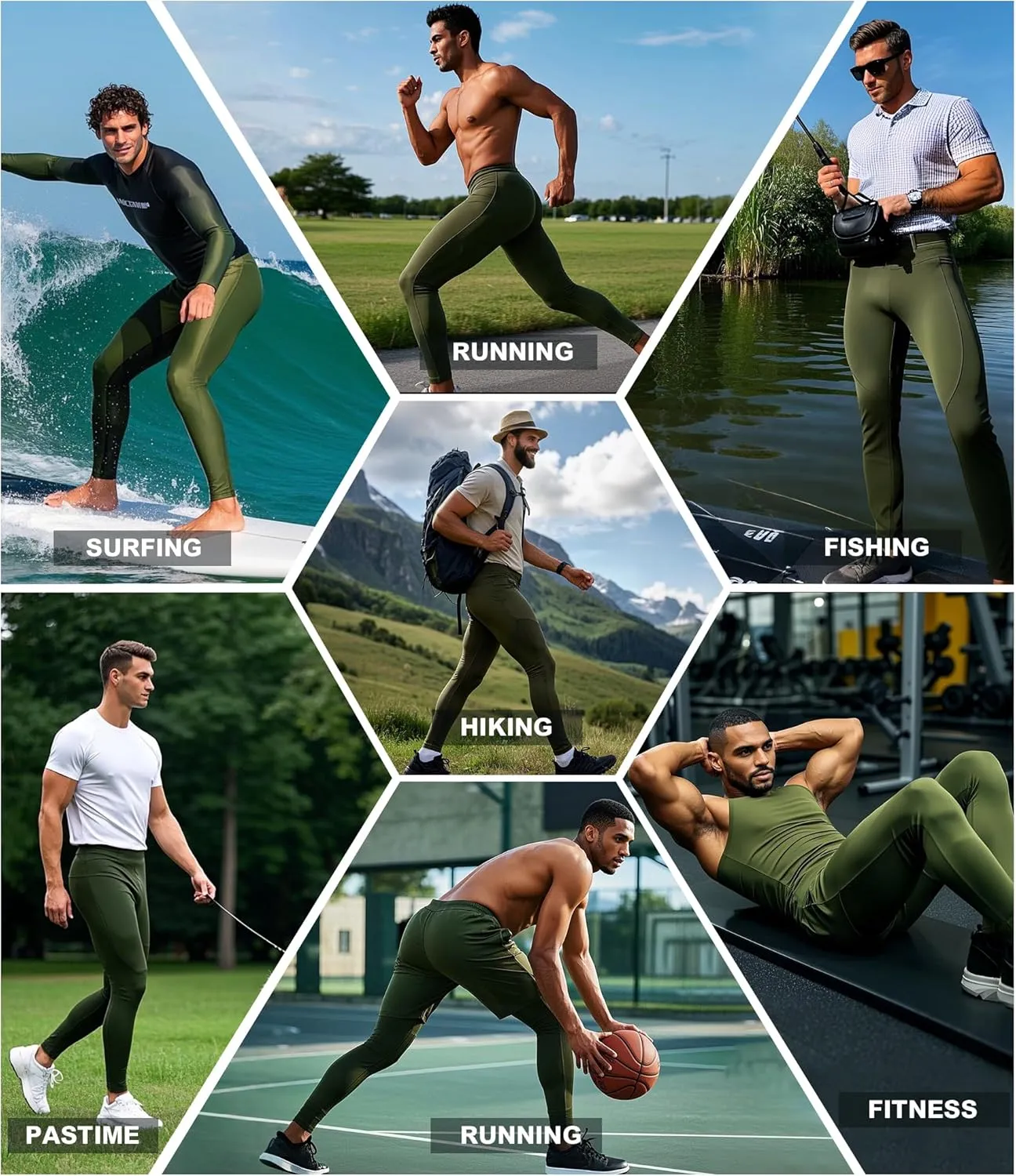 Men's Compression Pants Cool Dry Athletic Leggings Workout Running Tights Active Sports Baselayer Tights Men Yoga Pant