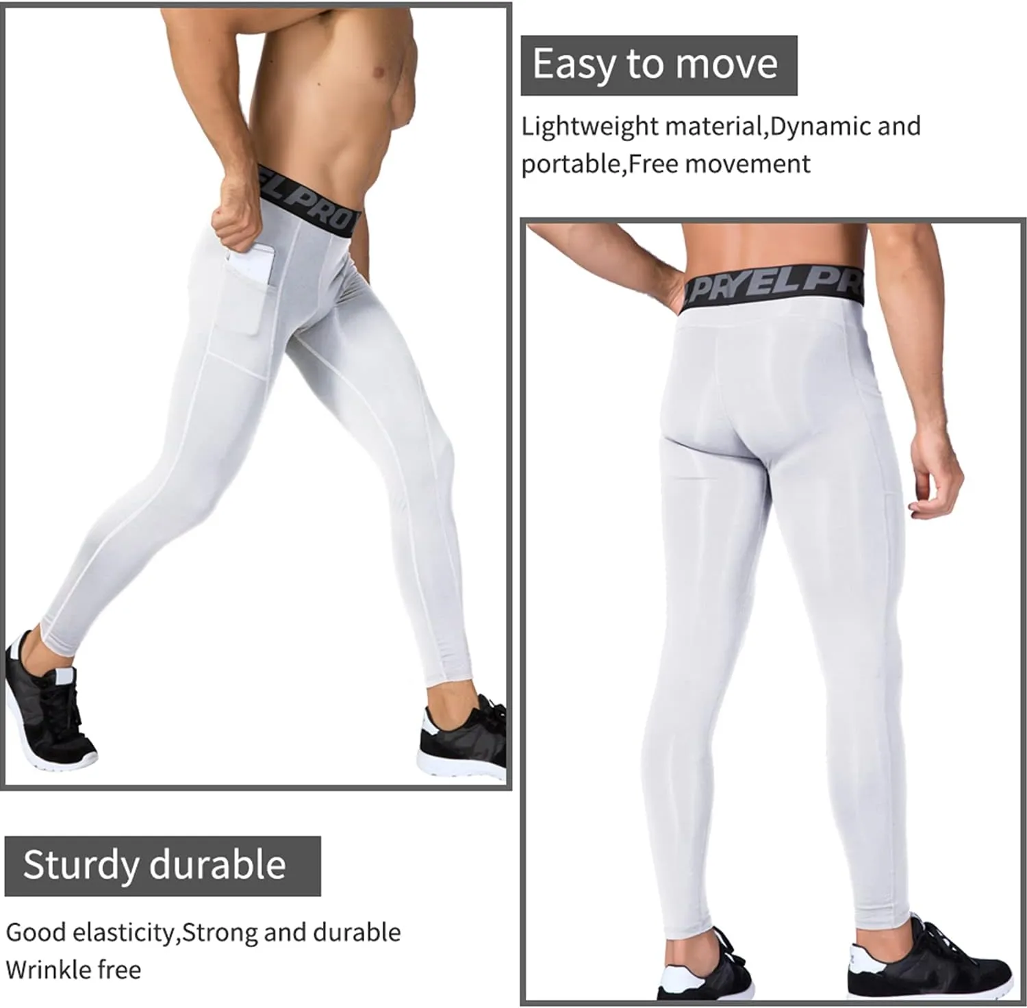 Men's Compression Pants Cool Dry Athletic Leggings Workout Running Tights Active Sports Baselayer Tights Men Yoga Pant
