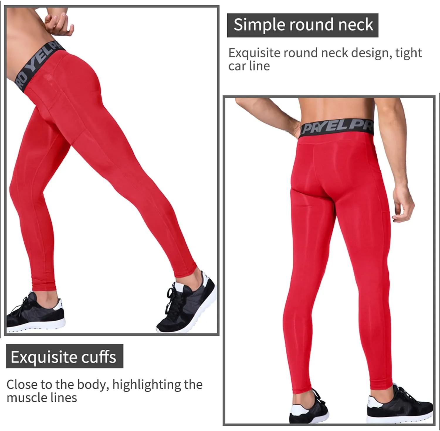 Men's Compression Pants Cool Dry Athletic Leggings Workout Running Tights Active Sports Baselayer Tights Men Yoga Pant