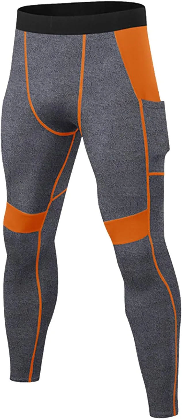 Men's Compression Pants High Stretch Quick Dry Waistband Slim Athletic Leggings Gym Running Workout Daily Base Layer