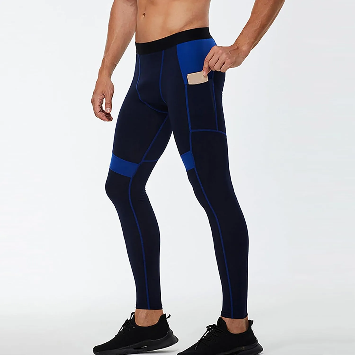 Men's Compression Pants High Stretch Quick Dry Waistband Slim Athletic Leggings Gym Running Workout Daily Base Layer