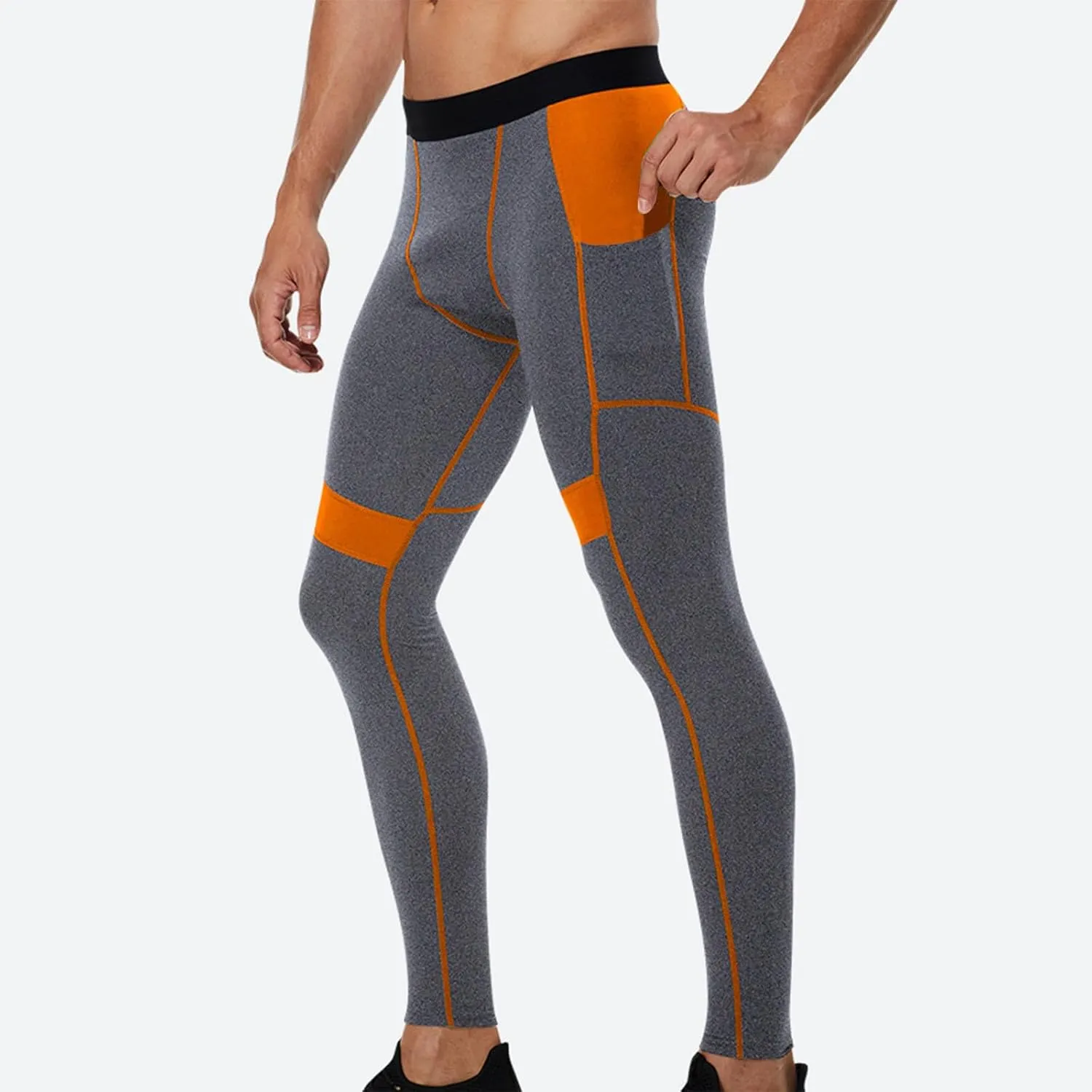 Men's Compression Pants High Stretch Quick Dry Waistband Slim Athletic Leggings Gym Running Workout Daily Base Layer