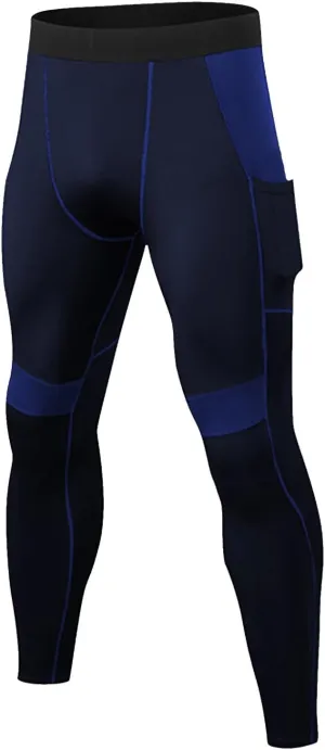 Men's Compression Pants High Stretch Quick Dry Waistband Slim Athletic Leggings Gym Running Workout Daily Base Layer