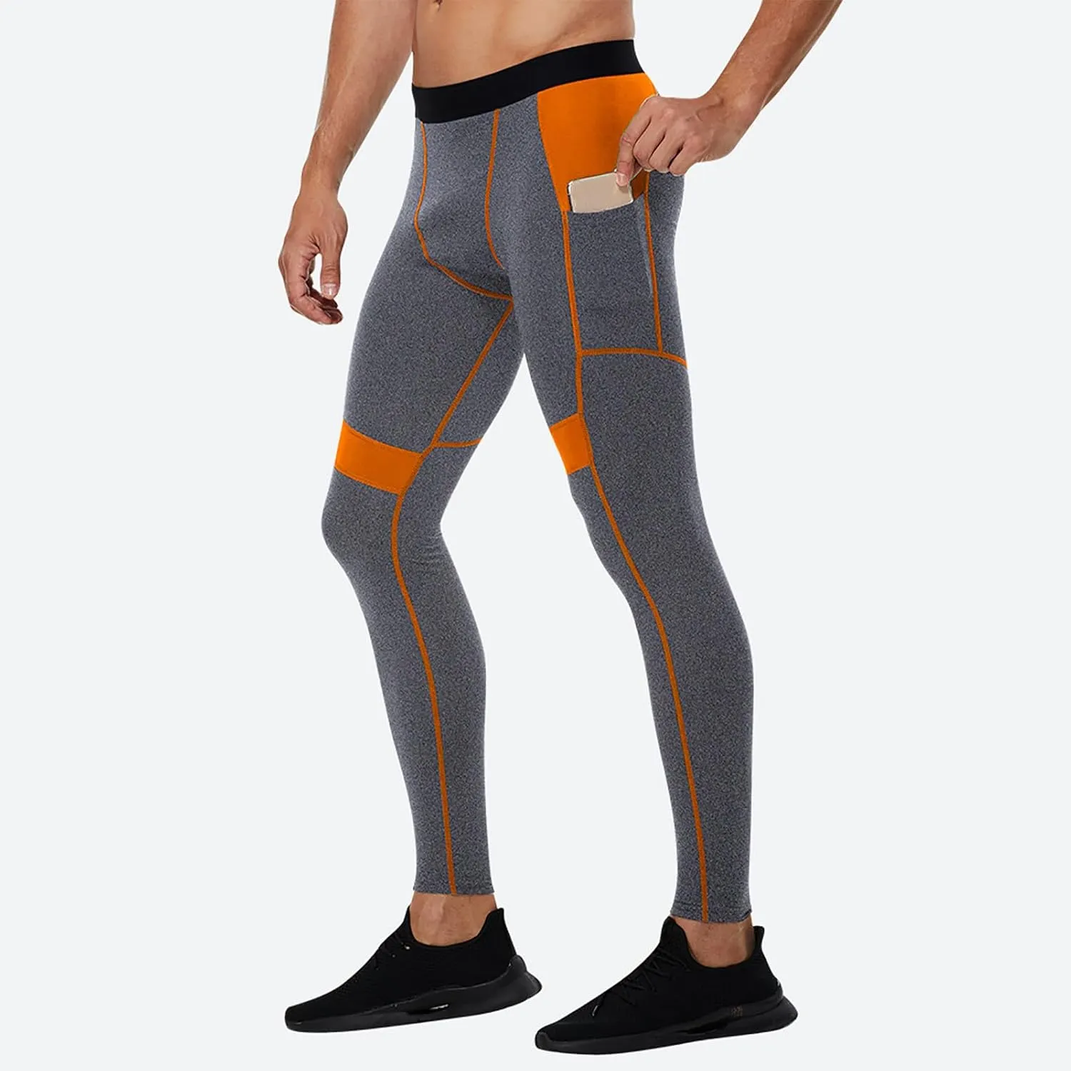 Men's Compression Pants High Stretch Quick Dry Waistband Slim Athletic Leggings Gym Running Workout Daily Base Layer