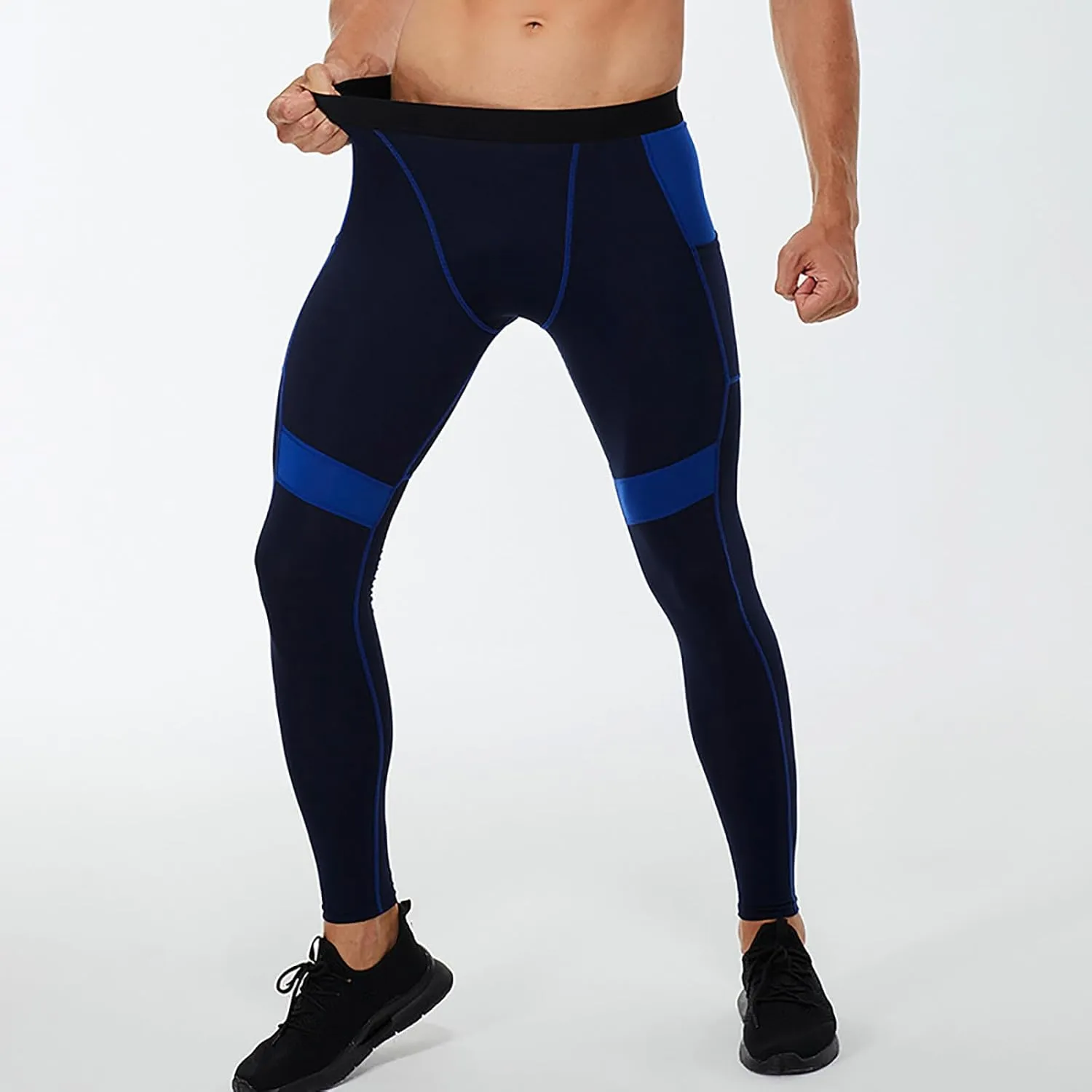 Men's Compression Pants High Stretch Quick Dry Waistband Slim Athletic Leggings Gym Running Workout Daily Base Layer
