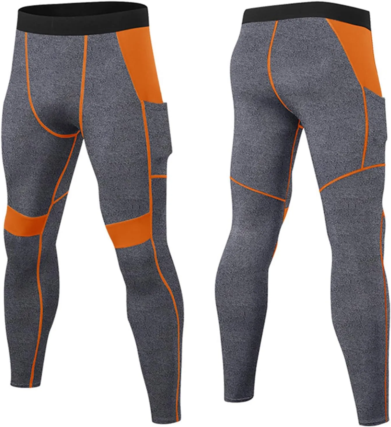 Men's Compression Pants High Stretch Quick Dry Waistband Slim Athletic Leggings Gym Running Workout Daily Base Layer