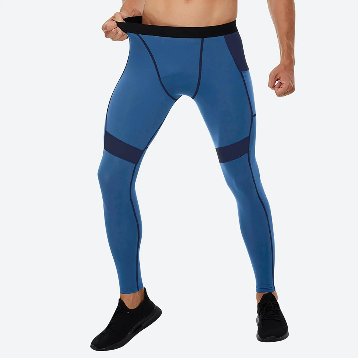 Men's Compression Pants High Stretch Quick Dry Waistband Slim Athletic Leggings Gym Running Workout Daily Base Layer