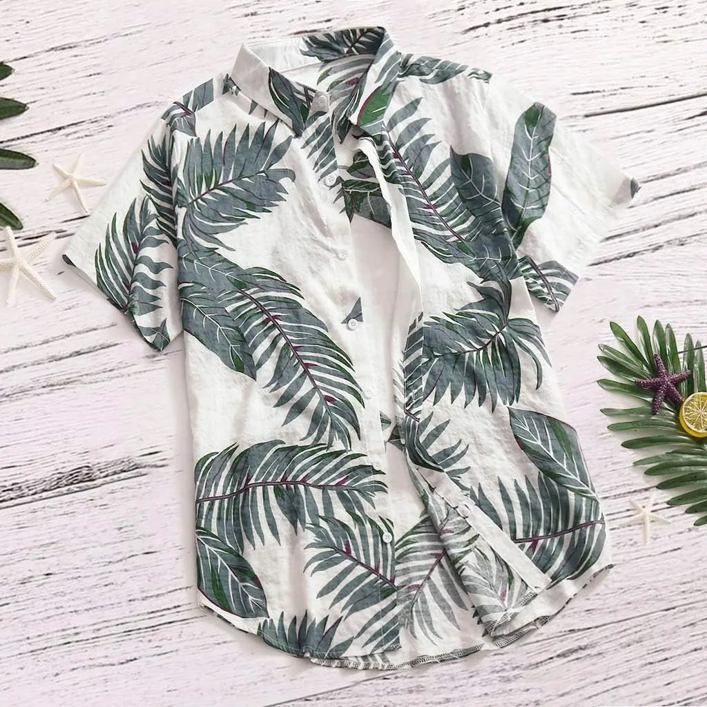 Mens Cotton Linen Beach Tops Short Sleeve Button Down Shirts 2025 Summer Relaxed Fit Vintage Casual Hawaiian Shirts