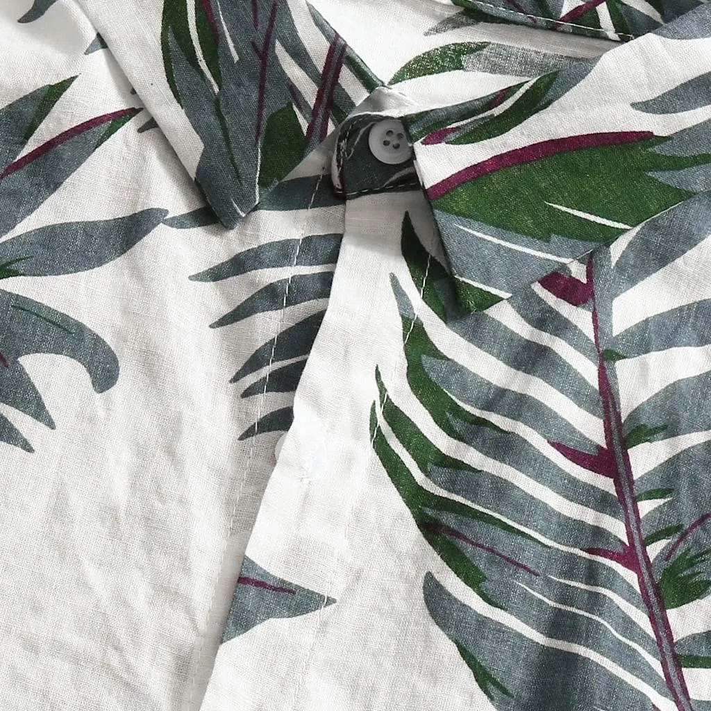 Mens Cotton Linen Beach Tops Short Sleeve Button Down Shirts 2025 Summer Relaxed Fit Vintage Casual Hawaiian Shirts