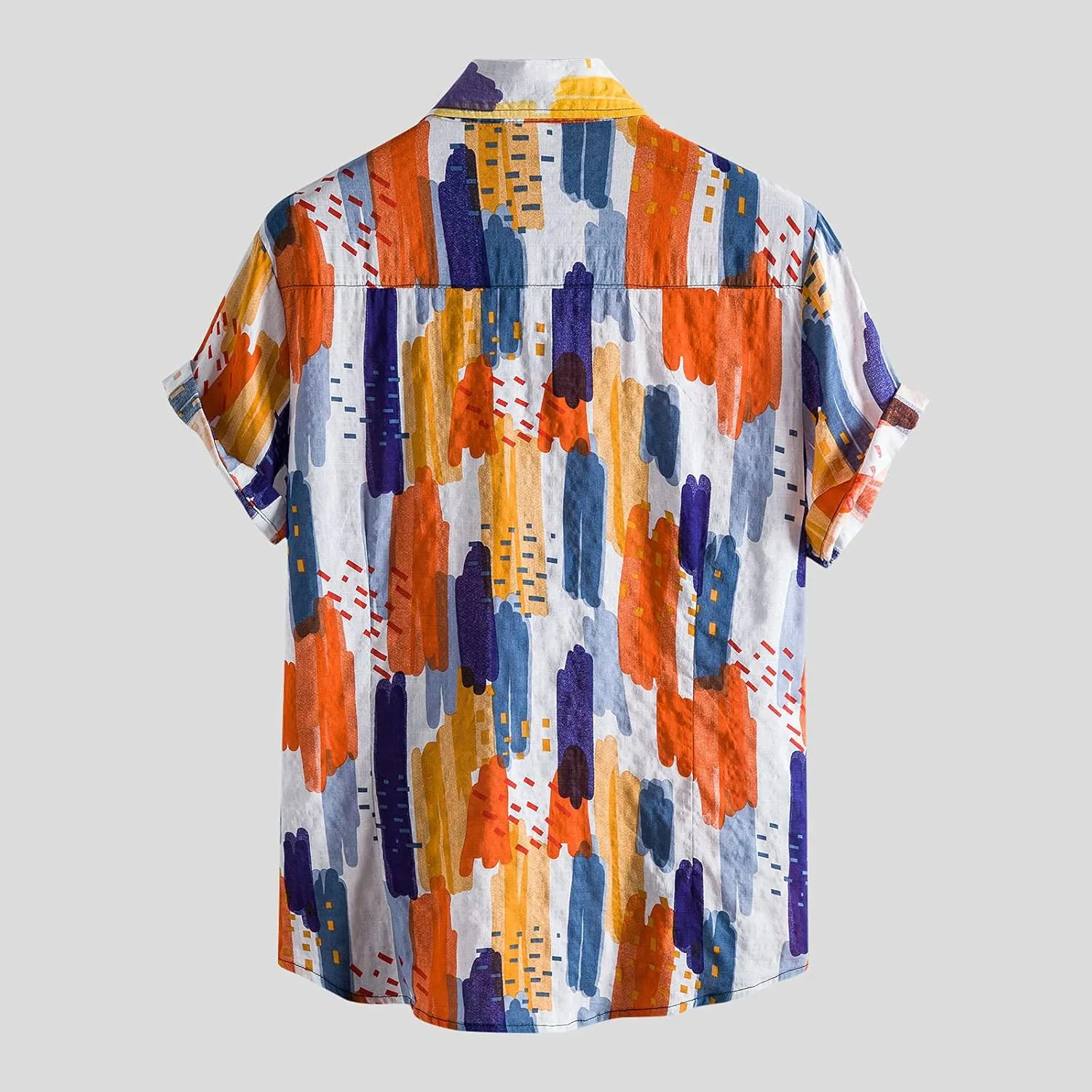 Mens Cotton Linen Beach Tops Short Sleeve Button Down Shirts 2025 Summer Relaxed Fit Vintage Casual Hawaiian Shirts