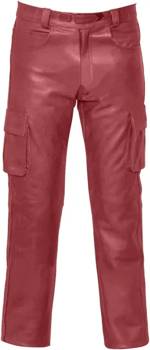 Men's Fashion Leisure Comfortable and Versatile Solid Color Men's Pu Leather Casual Pants Fuzzy