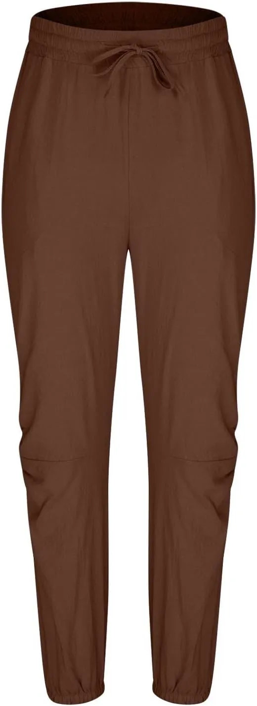 Men's Summer Linen Pant Casual Regular Fit Hemmed Dress Pants Loose Fit Drawstring Elastic Waist Trousers Comfortable