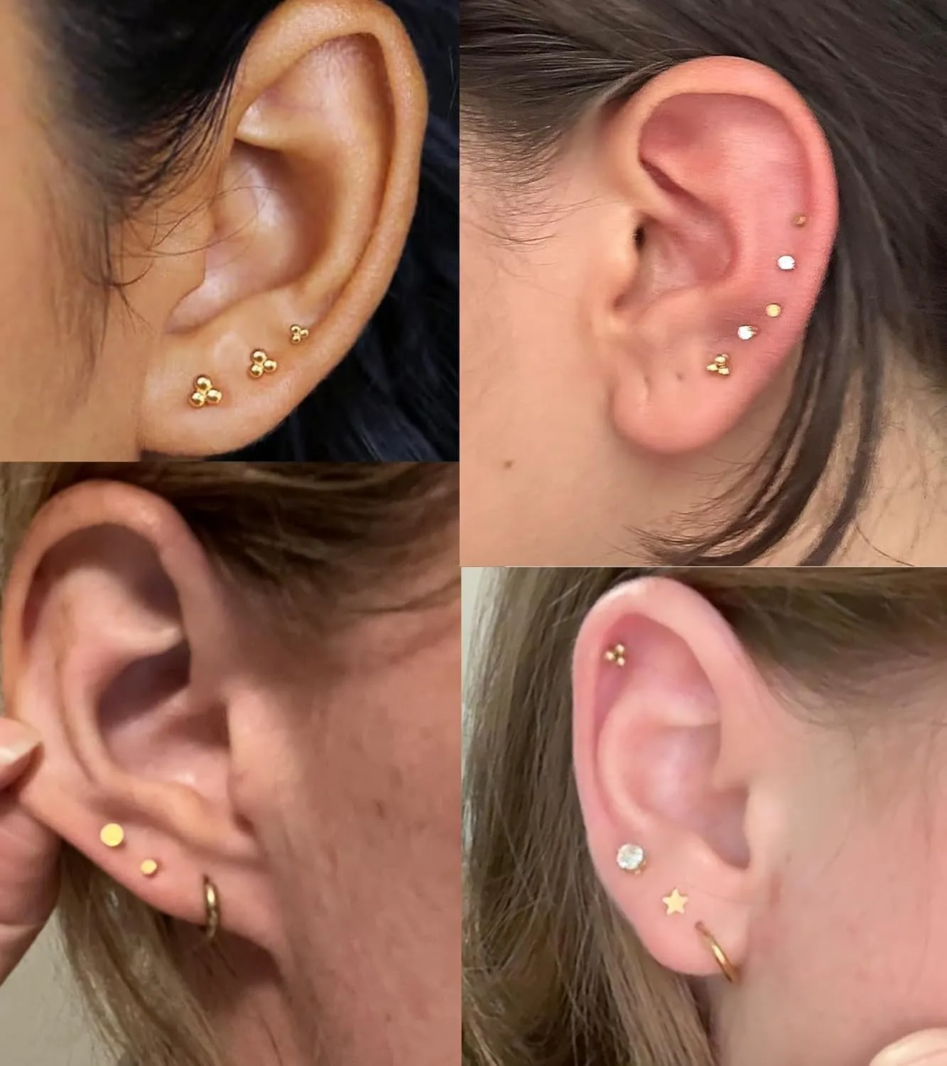 MODRSA Gold Cartilage Earring Silver Cartilage Piercing Jewelry 16g Helix Piercing Jewelry Cartilage Hoop Earring Helix Earrings Silver Cartilage Earring Stud 16 Gauge Cartilage Earrings for Women
