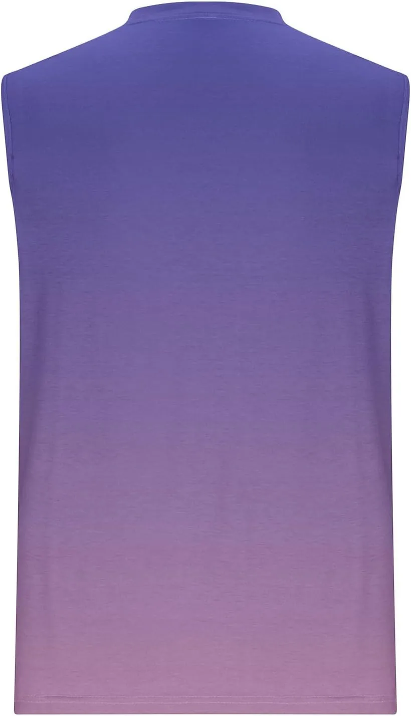 Muscle Fit Tank Tops T Shirts for Men Sleeveless Tie Dye Graphic Tees Summer Cut Off Workout Running Shirt Loose Fit