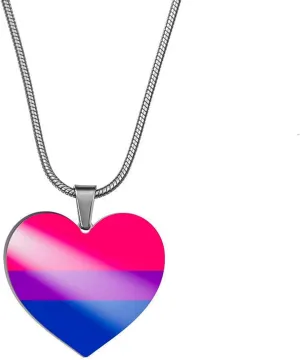 Nanafast Heart Rainbow Necklace - Stainless Steel LGBT Rainbow Pride Necklace for Women & Men