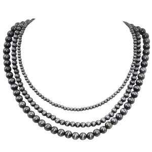 Navajo Pearl Necklace for Women Western Jewelry Handmade Boho Necklaces Pearls Bead Layered Necklaces for Women