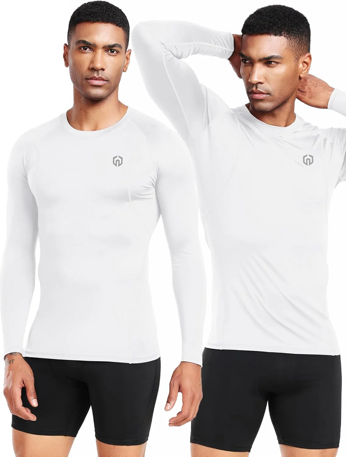 NELEUS 4 Pack Men's Workout Long Sleeve Shirts Compression Dry Fit Muscle Tops
