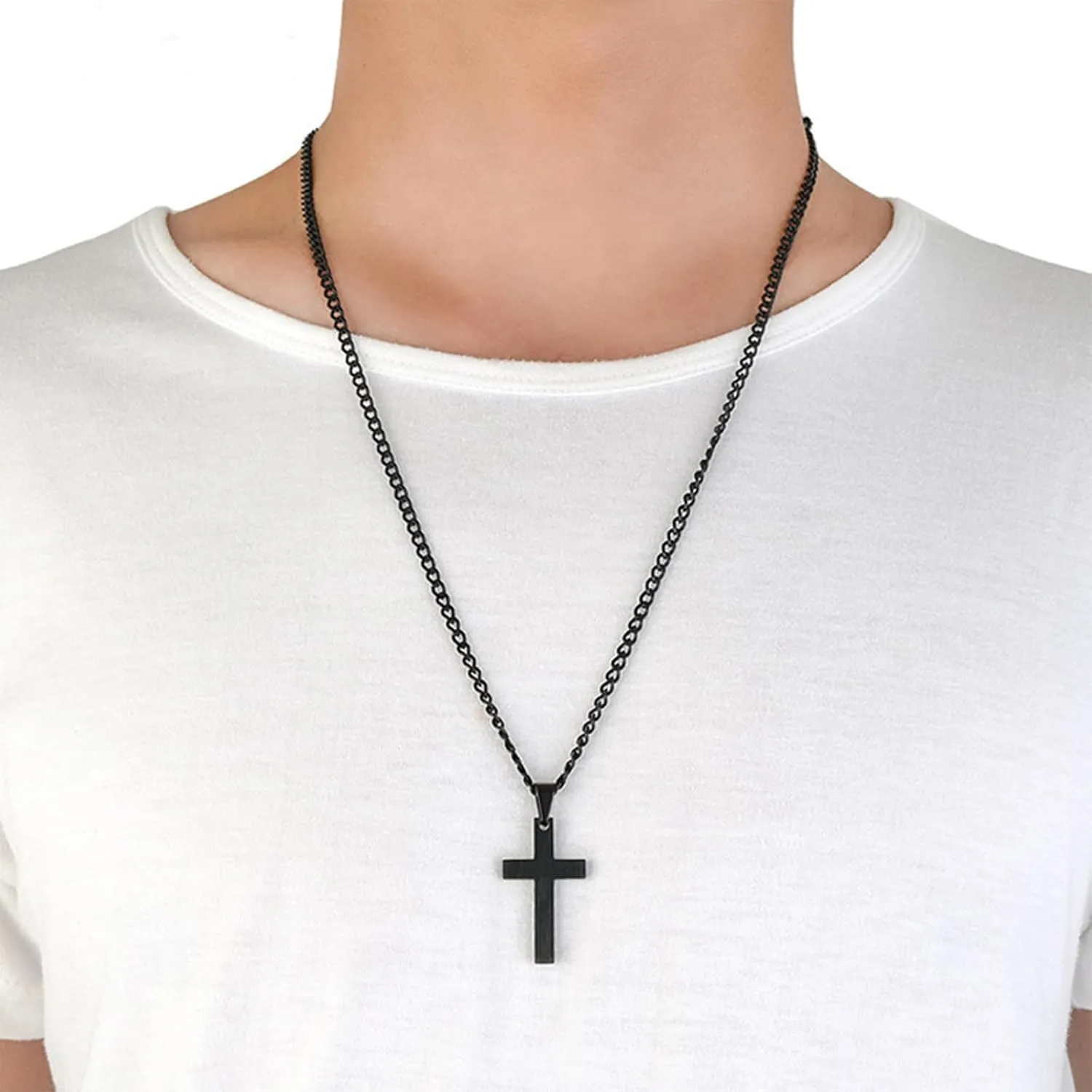 NEWITIN 12 Pieces Stainless Steel Necklaces for Men Hypoallergenic Necklace Unisex Punk Necklace Amulet Pendant Nail Cross Viking Necklaces for Men Women
