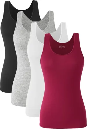 Orrpally Basic Tank Tops for Women Undershirts Tanks Top Lightweight Camis Tank Tops 4-Pack