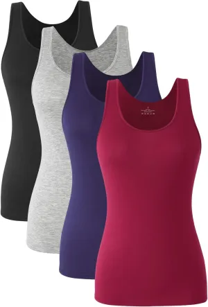 Orrpally Basic Tank Tops for Women Undershirts Tanks Top Lightweight Camis Tank Tops 4-Pack