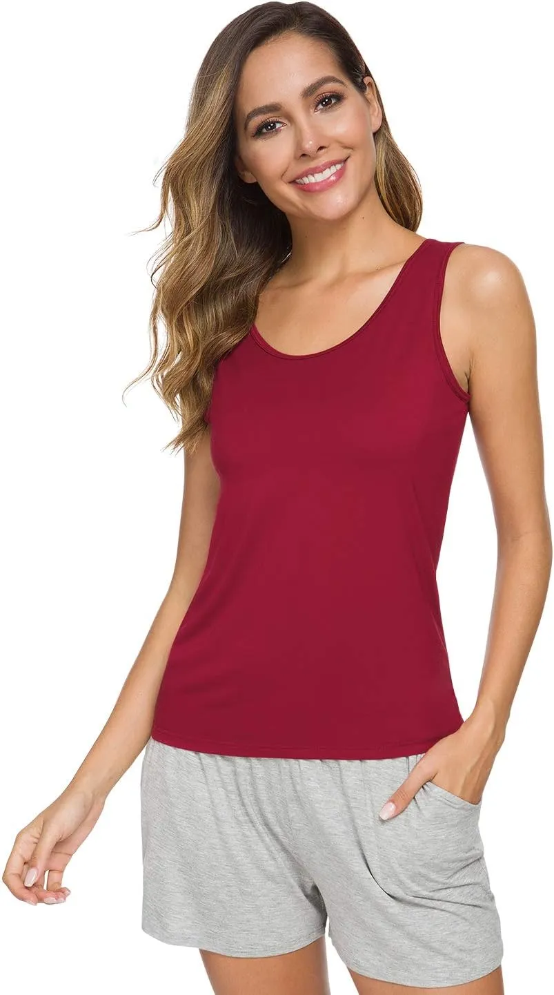 Orrpally Basic Tank Tops for Women Undershirts Tanks Top Lightweight Camis Tank Tops 4-Pack