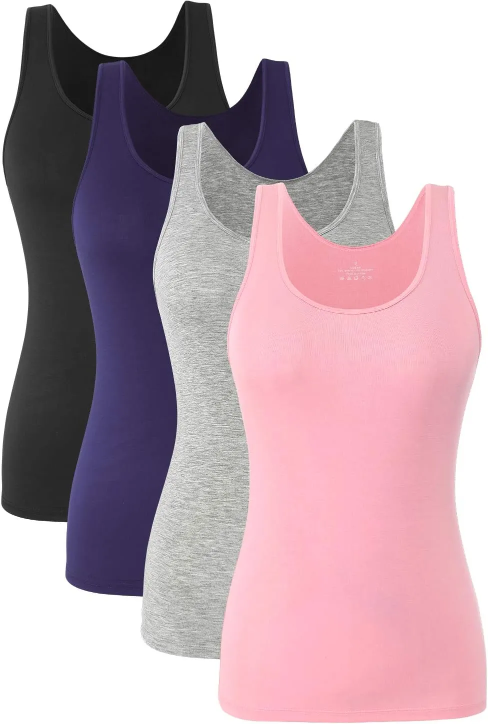 Orrpally Basic Tank Tops for Women Undershirts Tanks Top Lightweight Camis Tank Tops 4-Pack
