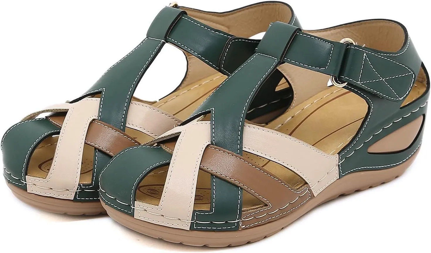 Orthopedic Sandals For Women Closed Toe Platform Wedge Casual Sandal With Arch Support High Heel Sandals for