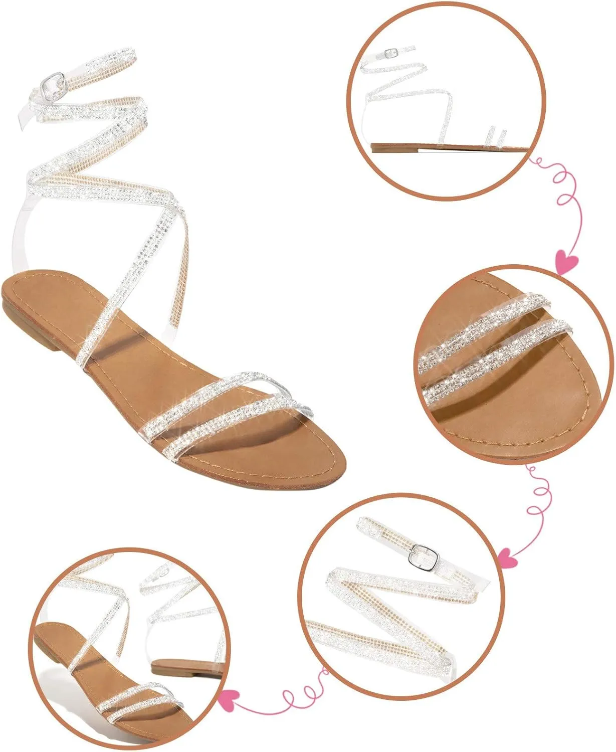Orthopedic Sandals for Women Outdoor Dressy Wedding Shoes Fashion Comfortable Flat Sandals Summer Beach Vacation Non-Slip Slippers Breathable Open Toe Soft Sole Walking Footwear Indoor Home Work Shoe