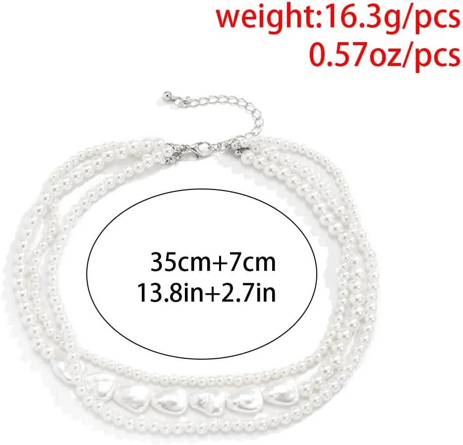 Pearl Choker Necklaces for Women Gold Faux Pearl Necklaces for Women Dainty Pearl Chain Necklace Vintage Big Pearl Chocker Trendy Pearls Necklace Simple Pearl Jewelry