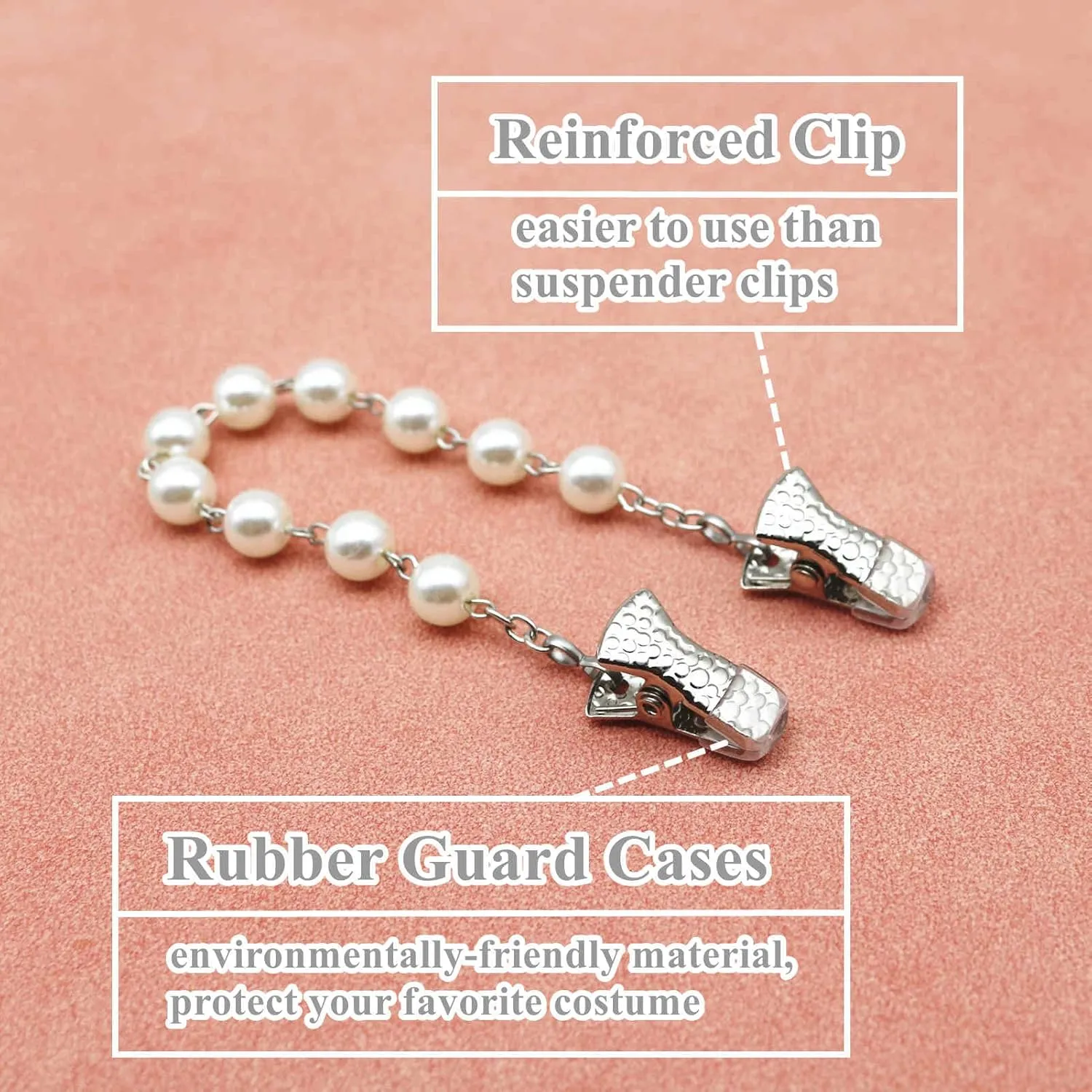 Pearl Sweater Clips Chain Cardigan Brooch Pin