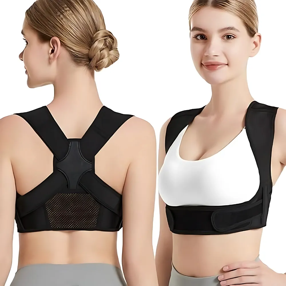 Posture Support Brace with Mesh and Padded Straps for Comfort