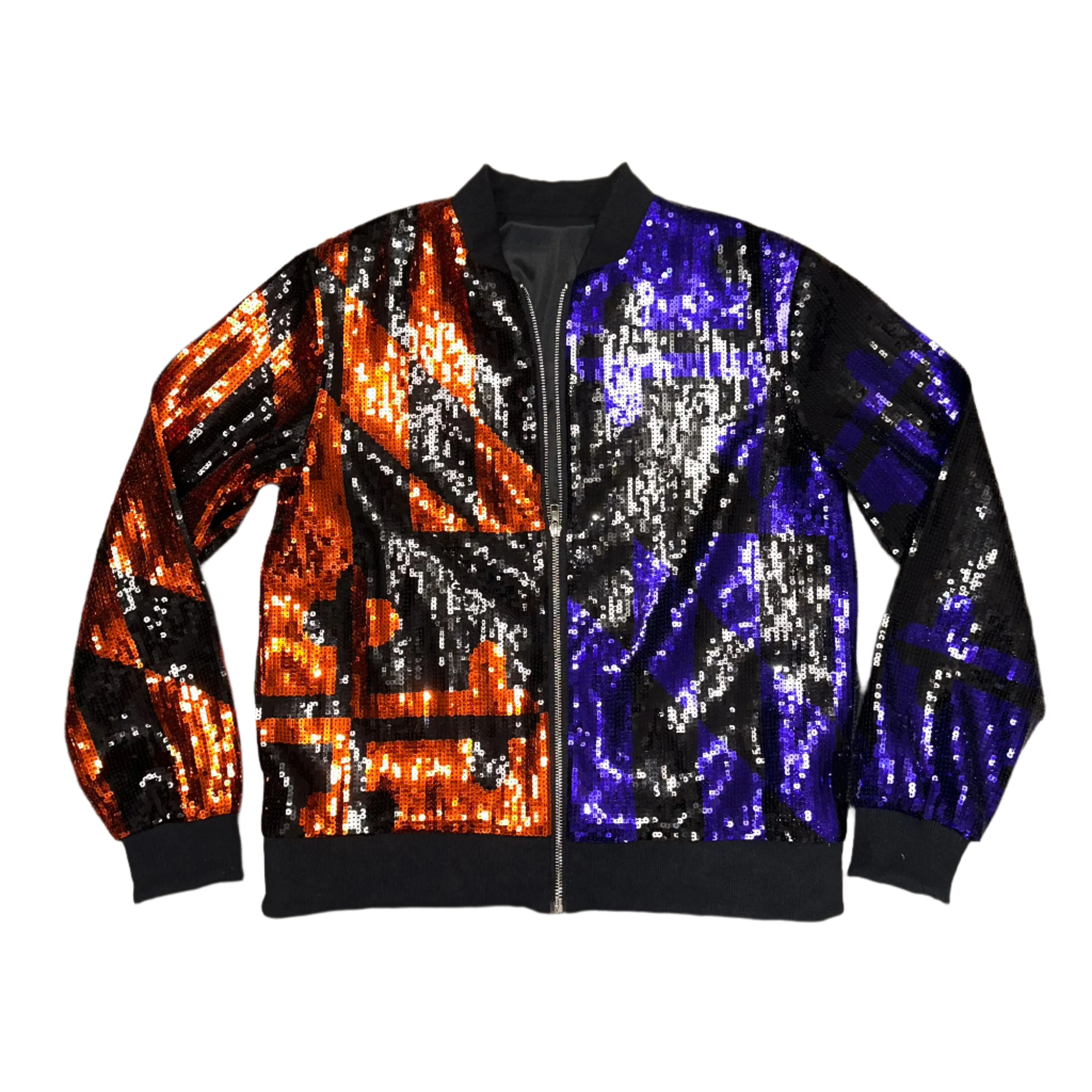 *PRE-ORDER* Orange & Purple Maryland Flag / Sequin Jacket (Estimated Ship Date: 1/3/2025)