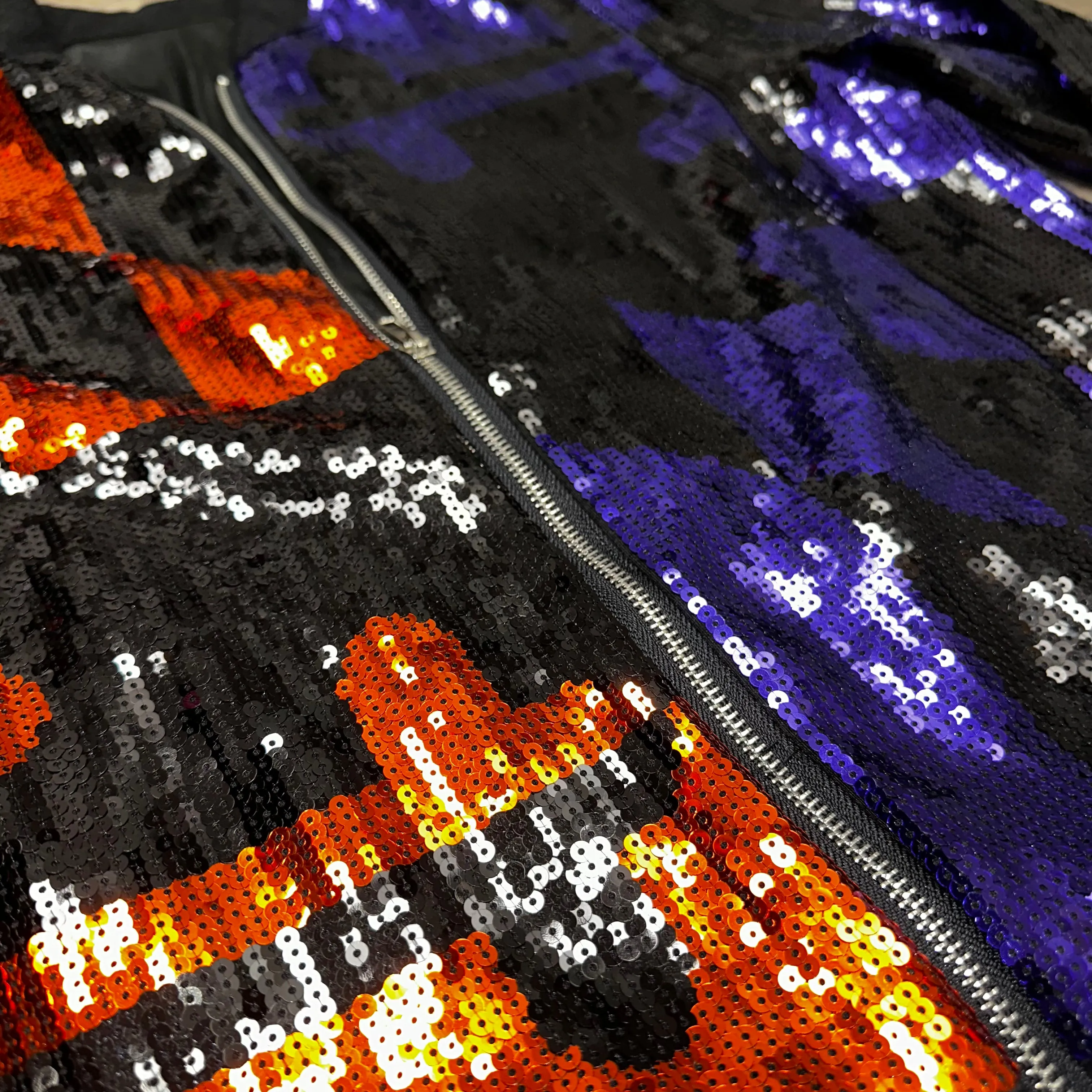 *PRE-ORDER* Orange & Purple Maryland Flag / Sequin Jacket (Estimated Ship Date: 1/3/2025)