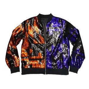 *PRE-ORDER* Orange & Purple Maryland Flag / Sequin Jacket (Estimated Ship Date: 1/3/2025)