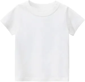 PTPUKE Kids' Tees Crewneck Cotton Solid T-Shirts Boys Girls Short Sleeve Toddler Comfort Soft T-Shirt Undershirt Tops