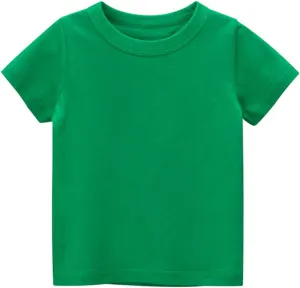 PTPUKE Kids' Tees Crewneck Cotton Solid T-Shirts Boys Girls Short Sleeve Toddler Comfort Soft T-Shirt Undershirt Tops