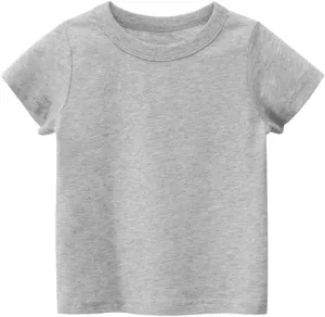 PTPUKE Kids' Tees Crewneck Cotton Solid T-Shirts Boys Girls Short Sleeve Toddler Comfort Soft T-Shirt Undershirt Tops