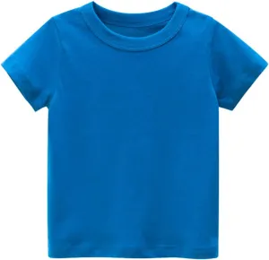 PTPUKE Kids' Tees Crewneck Cotton Solid T-Shirts Boys Girls Short Sleeve Toddler Comfort Soft T-Shirt Undershirt Tops