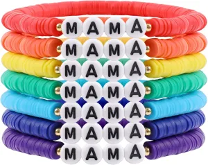 Rainbow Heishi Surfer Bracelets Set for Women Stackable Clay Beaded Bracelets Disc Stretch Preppy Bracelets Layering Colorful Friendship Bracelets Team Cheer Bulk Boho Summer Beach Jewelry Gift
