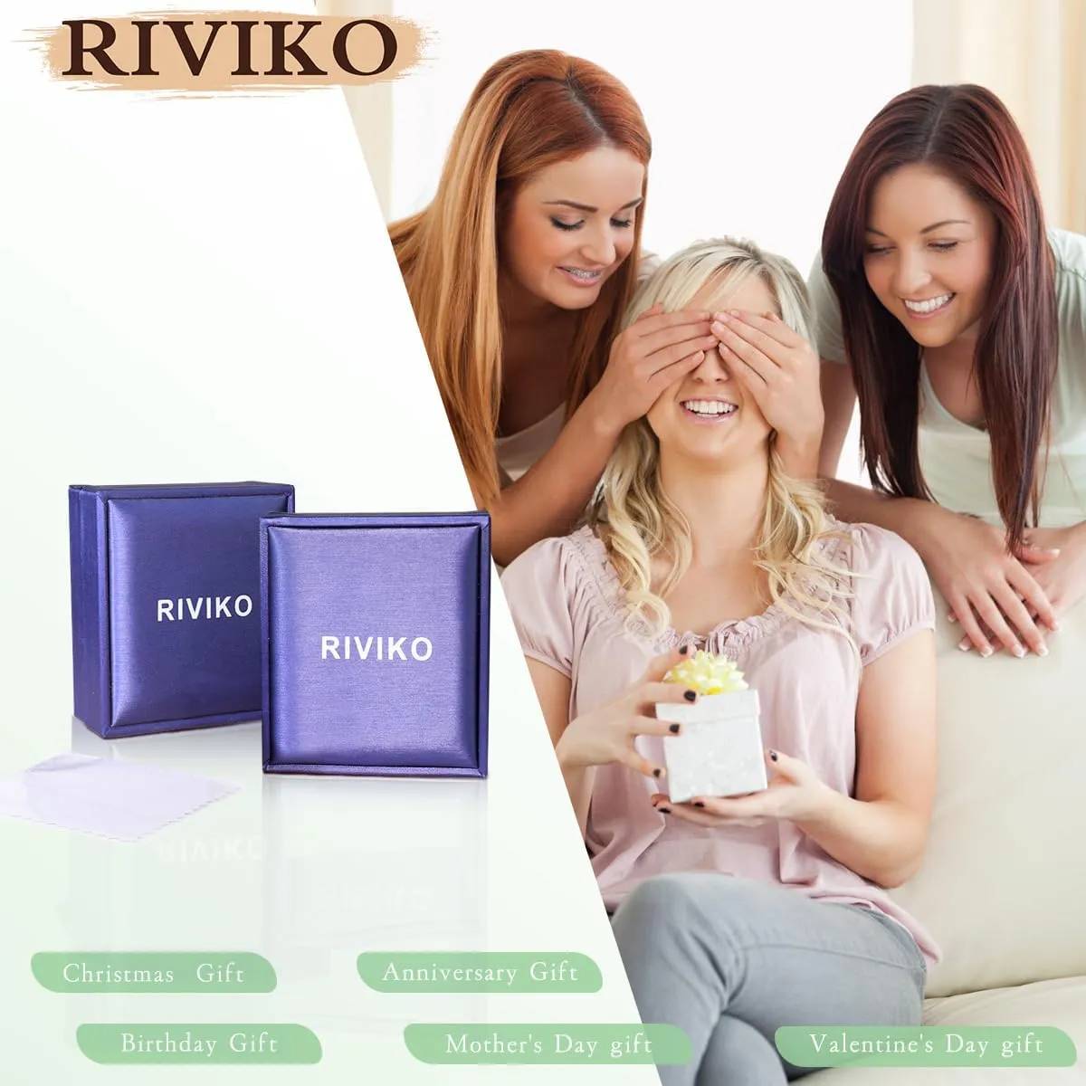 RIVIKO Birthstone Bracelets for Women,925 Sterling Silver Gold Plated Dainty Women Charm Link Bracelet,Adjustable Anniversary Jewelry Chrismas Birthday Mothers day Gifts for Mom Her Wife Friend Lady