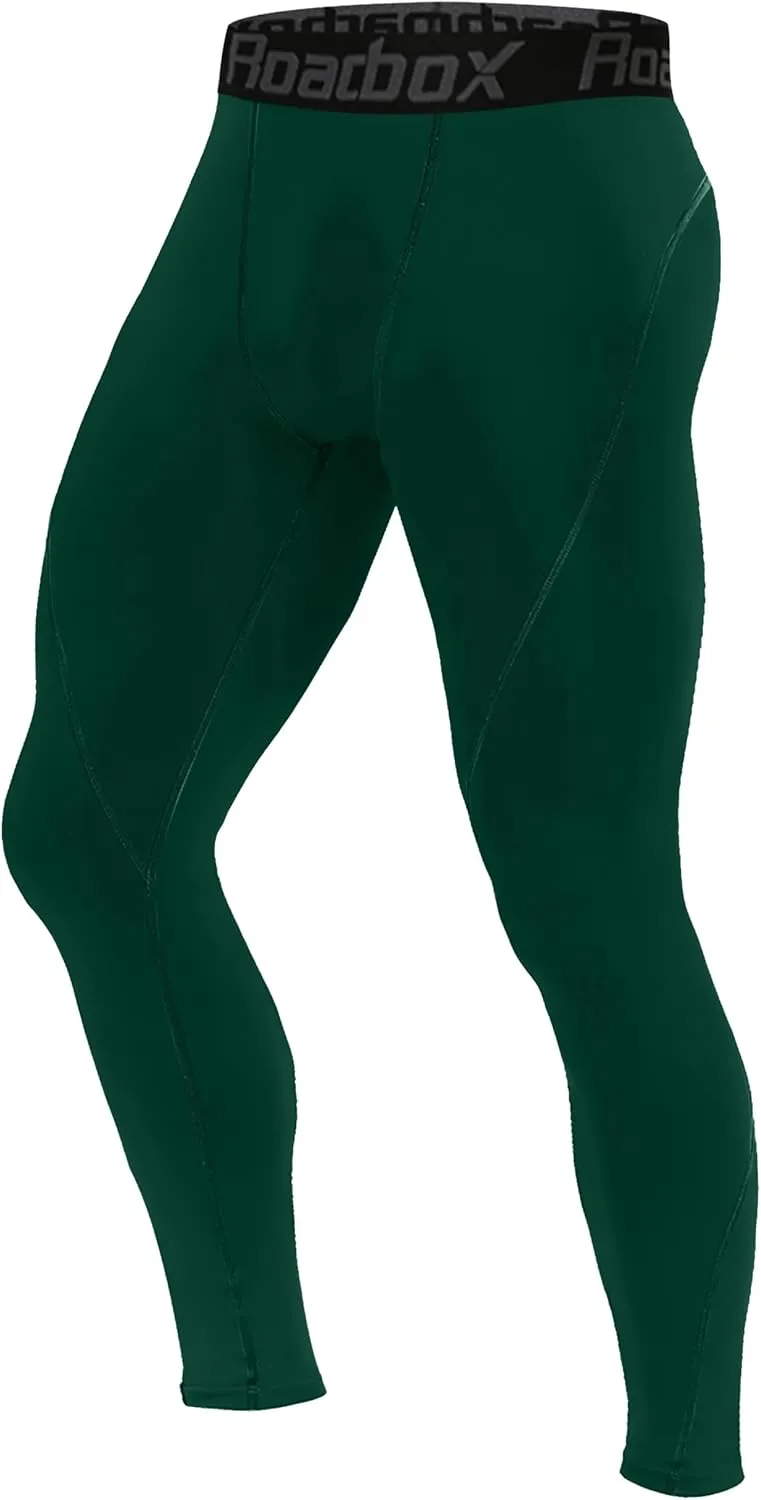 Roadbox 1, 2 or 3 Pack Men's Compression Pants Athletic Base Layer Cycling Tights Leggings for Running Yoga Basketball