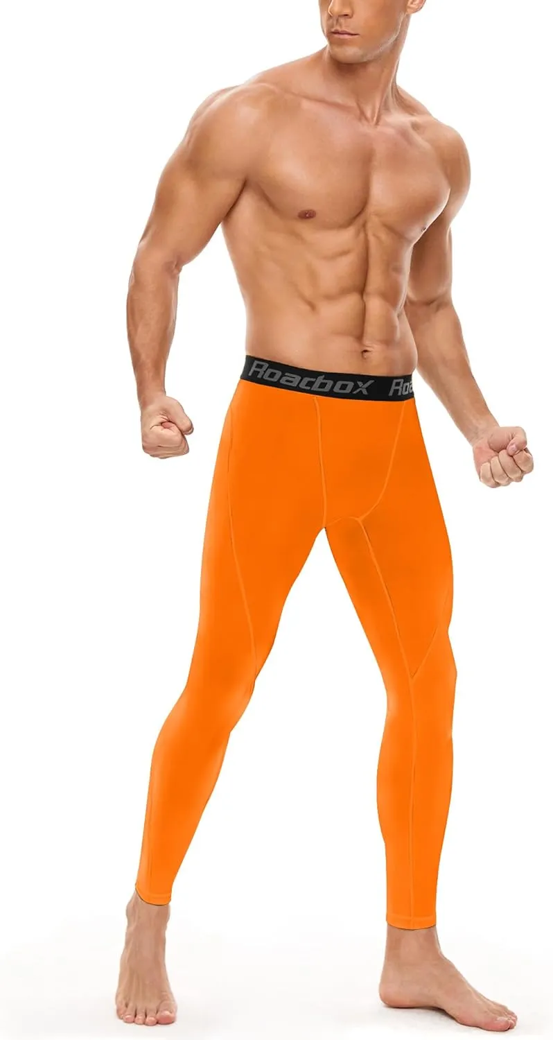 Roadbox 1, 2 or 3 Pack Men's Compression Pants Athletic Base Layer Cycling Tights Leggings for Running Yoga Basketball