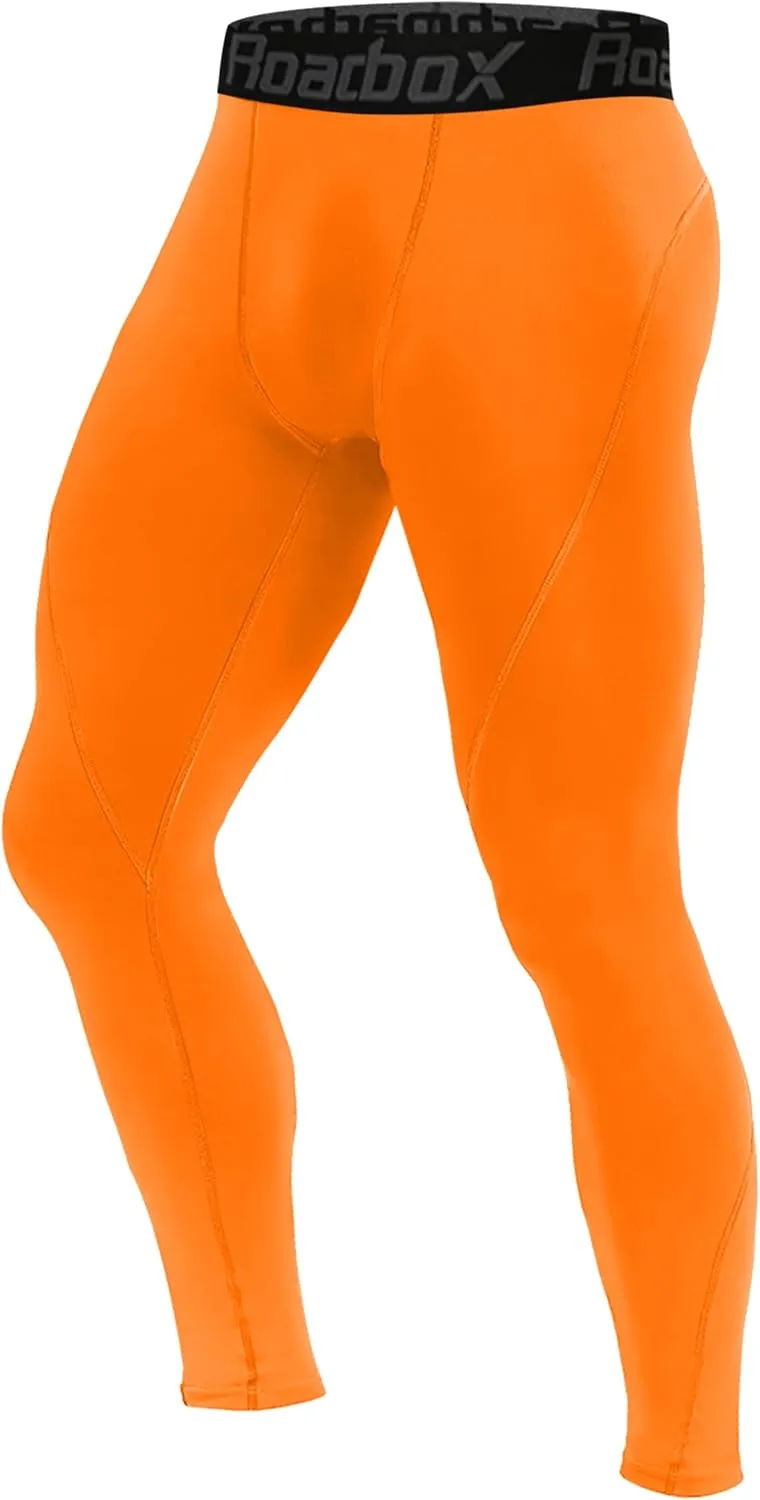 Roadbox 1, 2 or 3 Pack Men's Compression Pants Athletic Base Layer Cycling Tights Leggings for Running Yoga Basketball