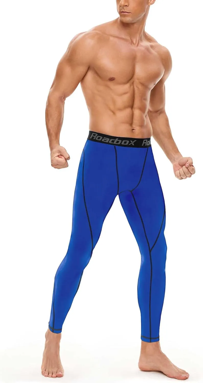 Roadbox 1, 2 or 3 Pack Men's Compression Pants Athletic Base Layer Cycling Tights Leggings for Running Yoga Basketball