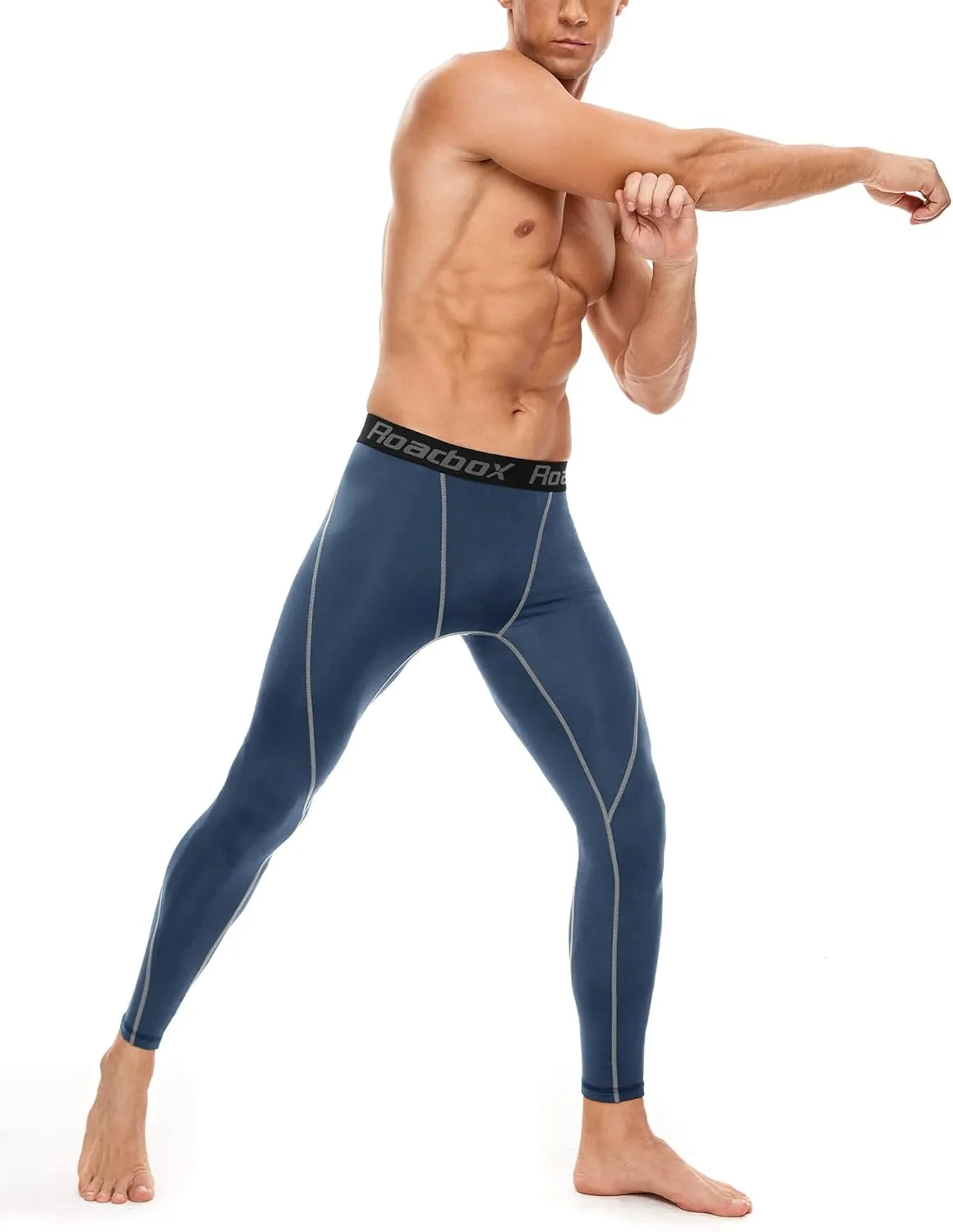 Roadbox 1, 2 or 3 Pack Men's Compression Pants Athletic Base Layer Cycling Tights Leggings for Running Yoga Basketball