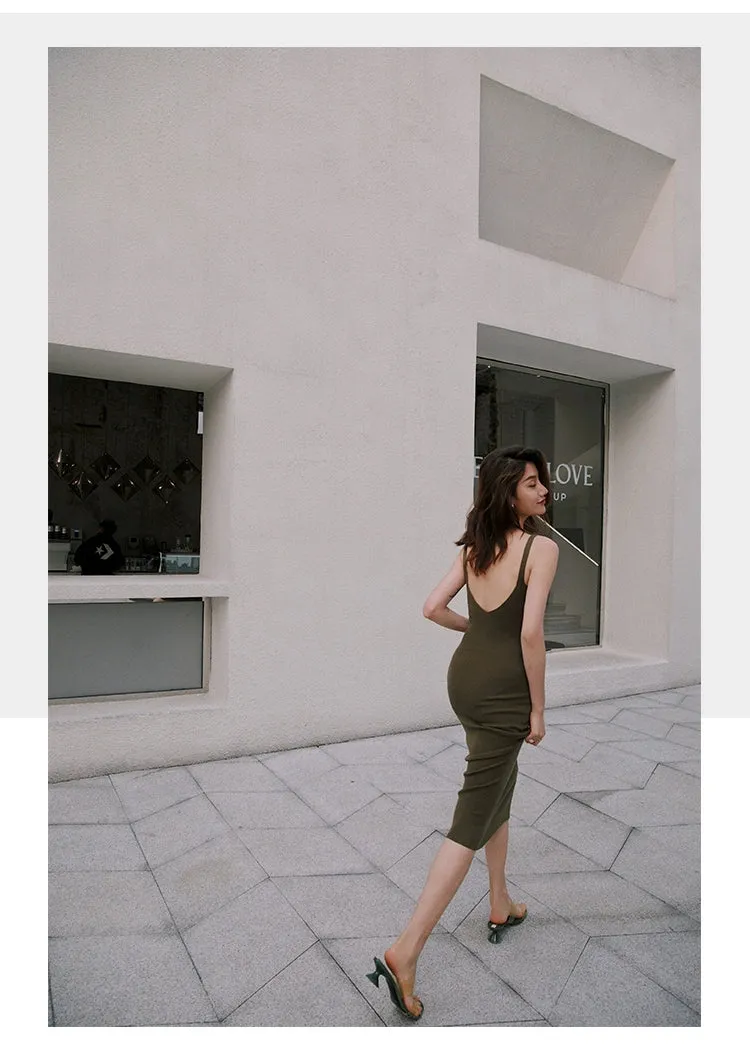 ROSEBANKS Grace Deep Olive Knitted Dress