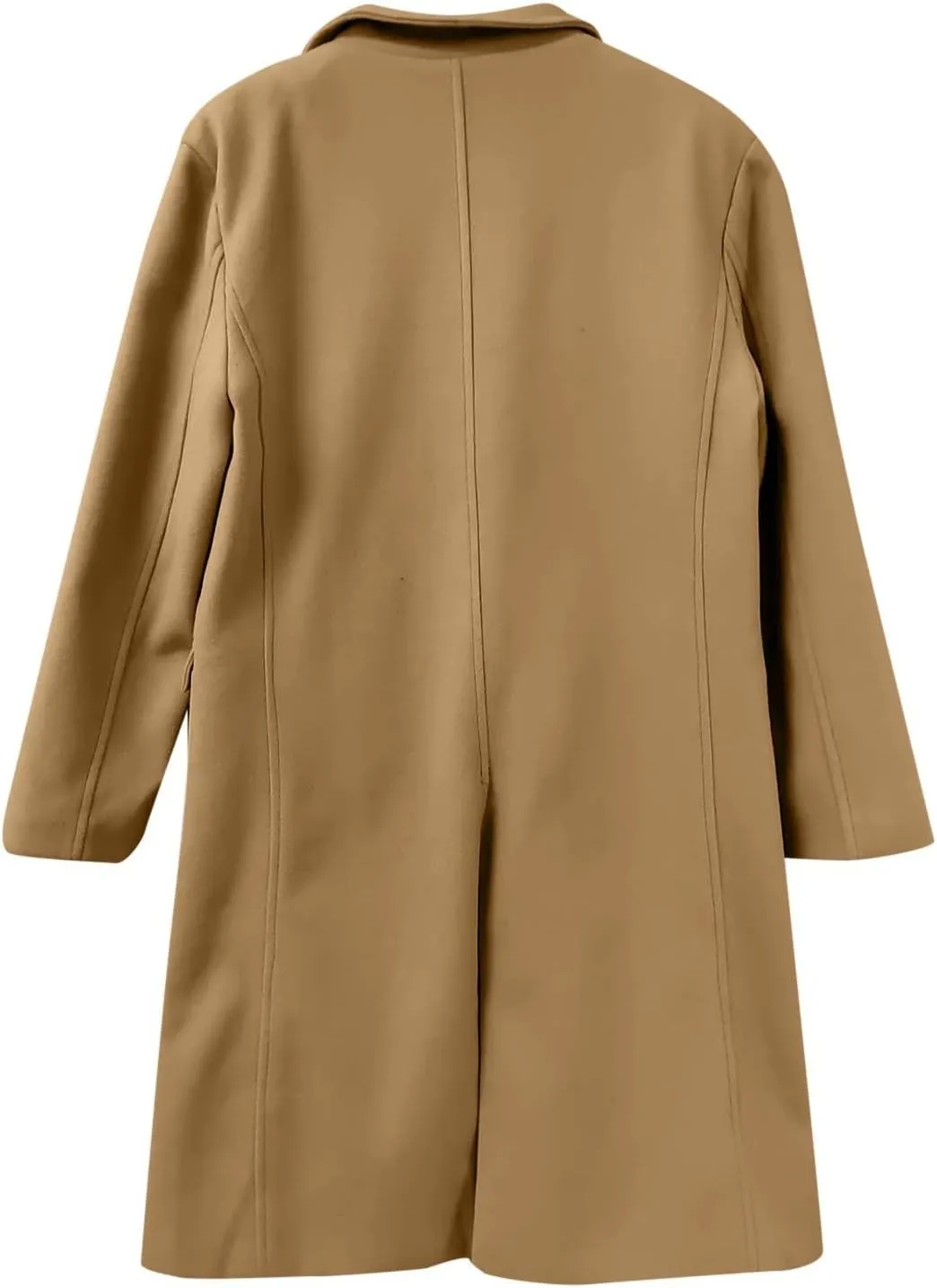 RTRDE Men's Oversized Notched Long Jacket Trench Coat - Single Breasted Lapel Winter Coat - Pea, XL-4XL